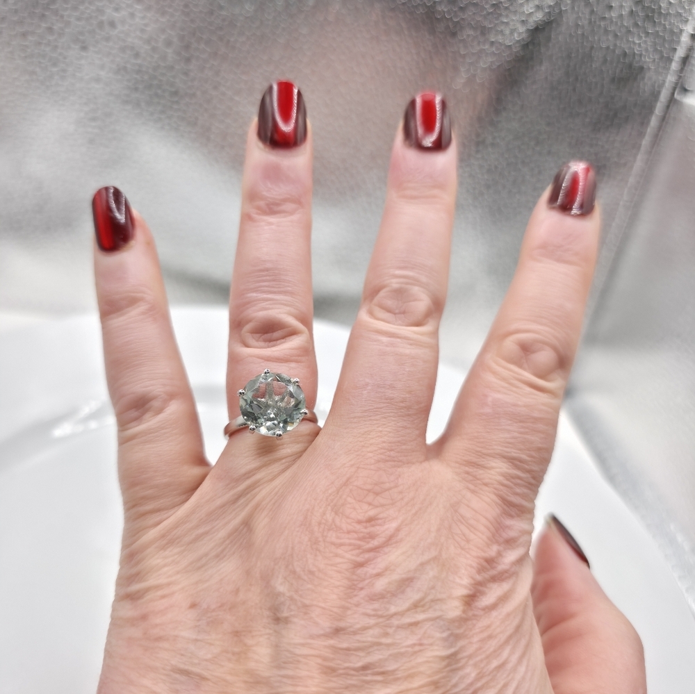 NWOT Extraordinary Montezuma 6.25c Earth Mined Genuine Prasiolite Solitaire Ring - Picture 10 of 10